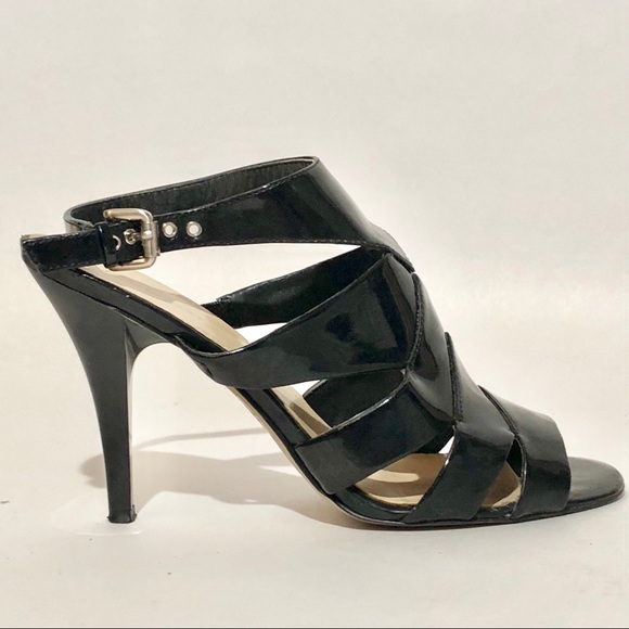nine west black strappy heels